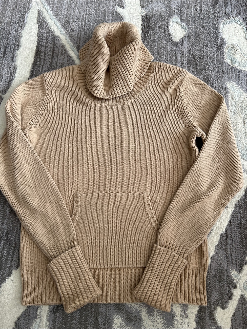 Old Navy Tan Cowl Neck Sweater with Front Pocket Size XS